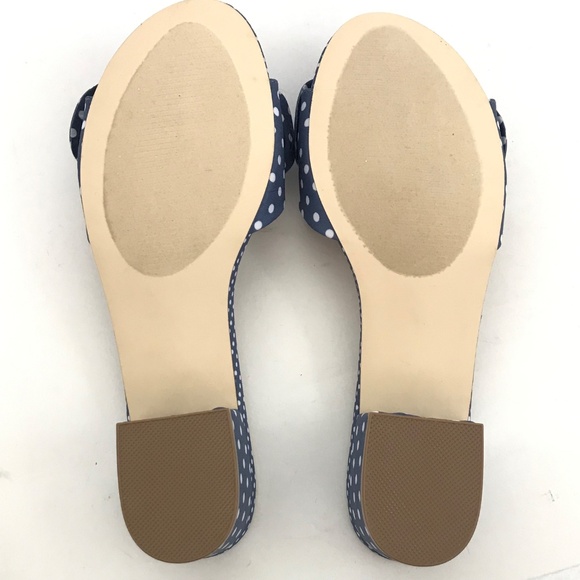 JUSTFAB Polka Dot Sandals Block Heel Dress Sandals Blue White Etna Size 8.5 NEW - Picture 11 of 16